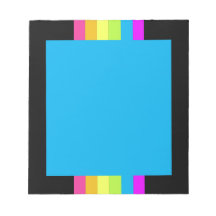 Retro Stripes Notepad (Schwarz & Neon Multi)