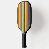 Retro Stripes Orange Brown Aqua White Pickleball Schläger (Links)