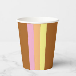 Retro Stripes Paper Cups (Orange Multi) Pappbecher