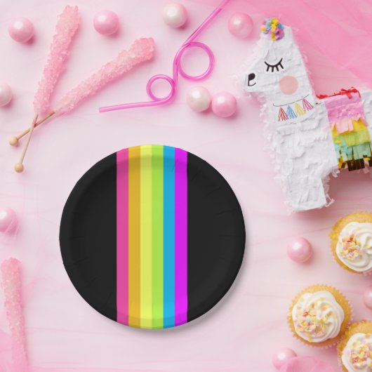 Retro Stripes Paper Teller (Black & Neon Multi) (Party)