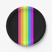 Retro Stripes Paper Teller (Black & Neon Multi) (Vorderseite)