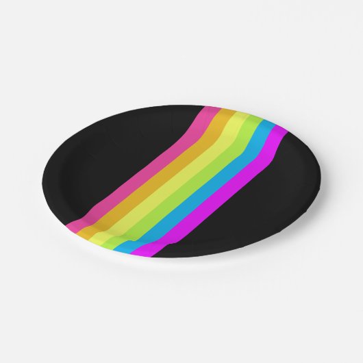 Retro Stripes Paper Teller (Black & Neon Multi) (Schrägansicht)