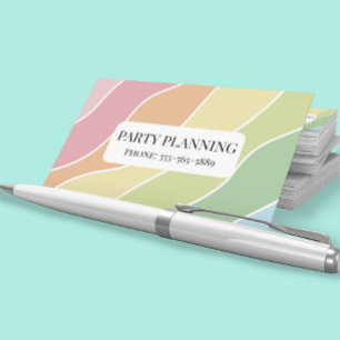 Retro Stripes Pastels Rainbow Minimalistisch Visitenkarte