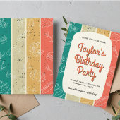 Retro Stripes Picnic Geburtstag Einladung