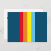 Retro Stripes Postkarte (Navy Blue Multi) (Vorne/Hinten)
