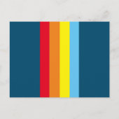 Retro Stripes Postkarte (Navy Blue Multi) (Vorderseite)