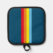 Retro Stripes Pot Holder (Navy Blue Multi) Topflappen (Vorderseite)