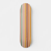 Retro Stripes Rainbow Groovy Seventies 70er Style Skateboard (Vorne)