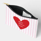 Retro Stripes Rot und Rosa Beste Mama je Zubehörtasche (Offen)