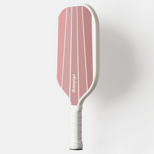 Retro Stripes Rusty Dusty Rose Farbe Pickleball Schläger (Links)