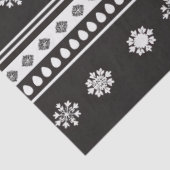Retro Stripes Schneeflocken Schwarz-Weiß Weihnacht Seidenpapier (Ausschnitt)