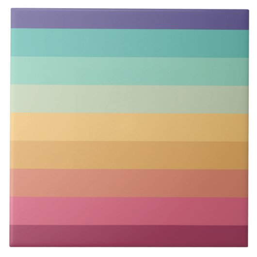 Retro Stripes Stilvolle Linien Stripter 70er 80er Fliese (Vorderseite)