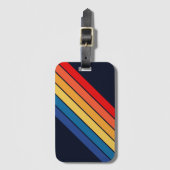 Retro Stripes Stilvolle Linien Stripter 70er 80er Gepäckanhänger (Vorderseite Vertikal)
