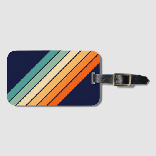 Retro Stripes Stilvolle Linien Stripter 70er 80er Gepäckanhänger (Vorderseite (Horizontal))