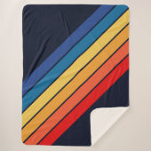 Retro Stripes Stilvolle Linien Stripter 70er 80er  Sherpadecke (Vorderseite)