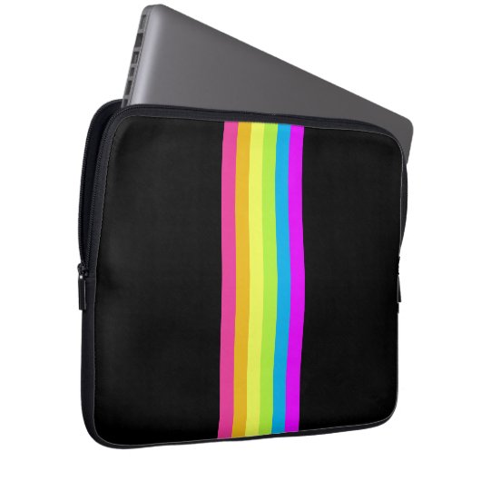 Retro Stripes Tablet Case (Black & Neon Multi) (Vorne Rechts)