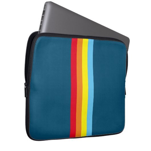 Retro Stripes Tablet Case (Navy Blue Multi) (Vorne Rechts)