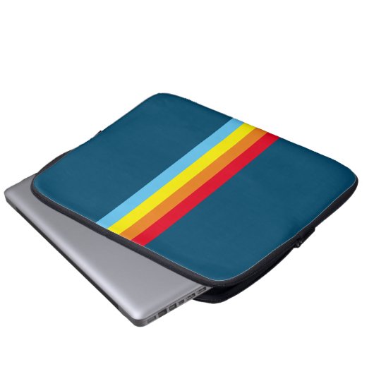 Retro Stripes Tablet Case (Navy Blue Multi) (Vorne Knopf)
