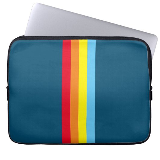Retro Stripes Tablet Case (Navy Blue Multi) (Vorderseite)
