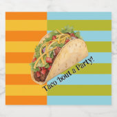 Retro Stripes Taco 'bout a Party Alkoholflaschenetikett (Einzelnes Label)