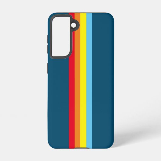 Retro Stripes Telefongehäuse (Navy Blue Multi) Samsung Galaxy Hülle (Rückseite)
