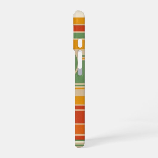 Retro Stripes with Circle iPhone 16 Hülle (Linke Seite)