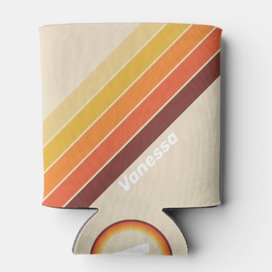 Retro Stripes with Name Dosenkühler (Rückseite)