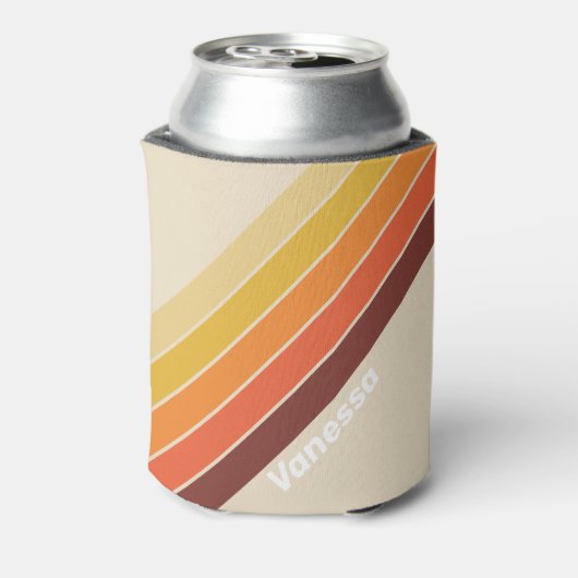 Retro Stripes with Name Dosenkühler (Kanne Rückseite)