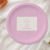 Retro Stroller Sketch Doodle Kinderdusche Pappteller