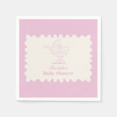 Retro Stroller Sketch Doodle Kinderdusche Serviette (Vorderseite)