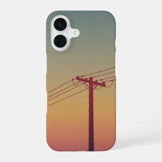 Retro-Strommast iPhone 16 Hülle (Rückseite)