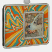 Retro Strudel Rahmen-Ornament Silber (Rechts)