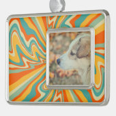 Retro Strudel Rahmen-Ornament Silber (Links)