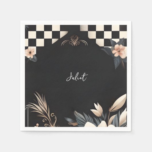 Retro Studio Kreatives Illustriertes Brautparty Serviette (Vorderseite)