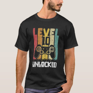 Retro-Stufe 10 unverschlossenes T-Shirt 10. Gamer-
