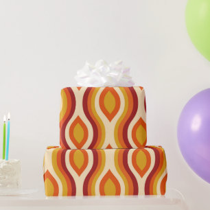 Retro-Stundenglas-Ogee in Orange, Gelb und Rot Geschenkpapier
