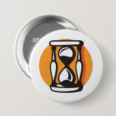 Retro-Stundenglas-Zeit Minimalistisch Button (Vorne & Hinten)