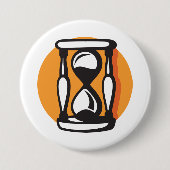 Retro-Stundenglas-Zeit Minimalistisch Button (Vorderseite)