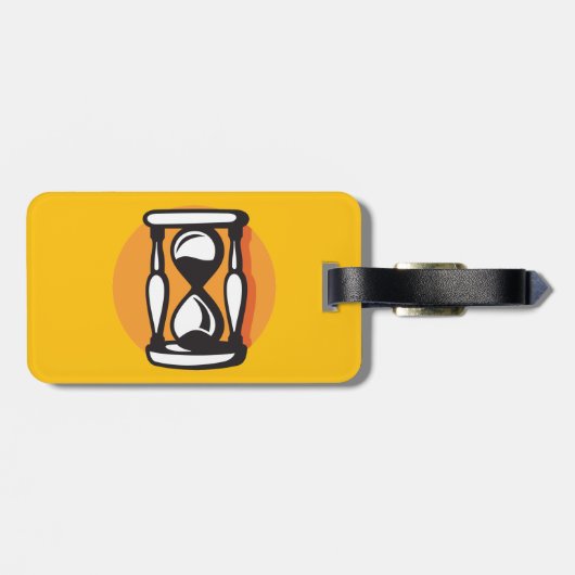 Retro-Stundenglas-Zeit Minimalistisch Gepäckanhänger (Rückseite horizontal)