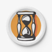 Retro-Stundenglas-Zeit Minimalistisch Pappteller (Vorderseite)