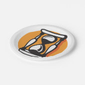 Retro-Stundenglas-Zeit Minimalistisch Pappteller (Schrägansicht)