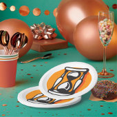 Retro-Stundenglas-Zeit Minimalistisch Pappteller