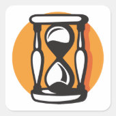 Retro-Stundenglas-Zeit Minimalistisch Quadratischer Aufkleber (Vorderseite)