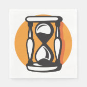 Retro-Stundenglas-Zeit Minimalistisch Serviette (Vorderseite)