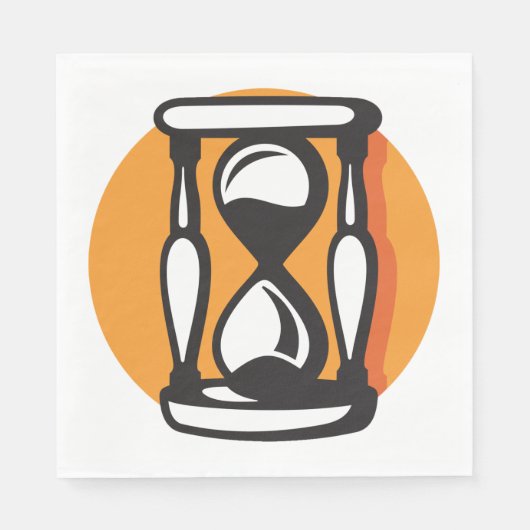 Retro-Stundenglas-Zeit Minimalistisch Serviette (Vorderseite)