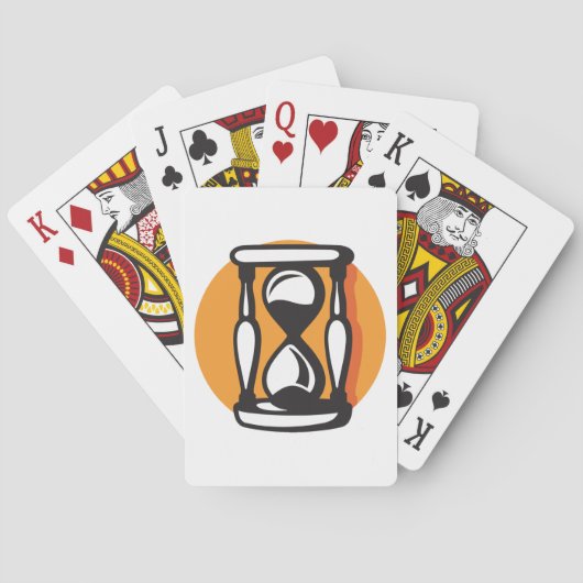 Retro-Stundenglas-Zeit Minimalistisch Spielkarten (Rückseite)