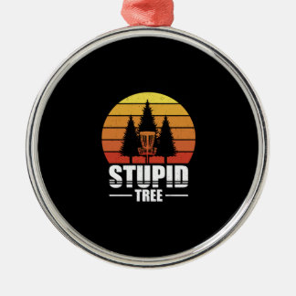 Retro Stupid Tree Disk Golf Shirt Golf Lover Gesch Ornament Aus Metall