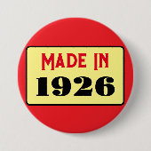 Retro style 100th birthday badge 1926 button (Vorderseite)