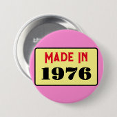Retro style 50th birthday badge 1976 button (Vorne & Hinten)