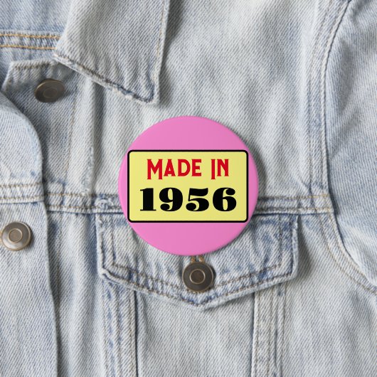 Retro style 70th birthday badge 1956 button (Beispiel)